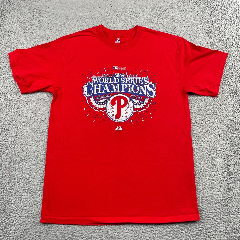 Phillies 2008 World Series Champions MLB Graphic Tee Majestic T-Shirt Mens L